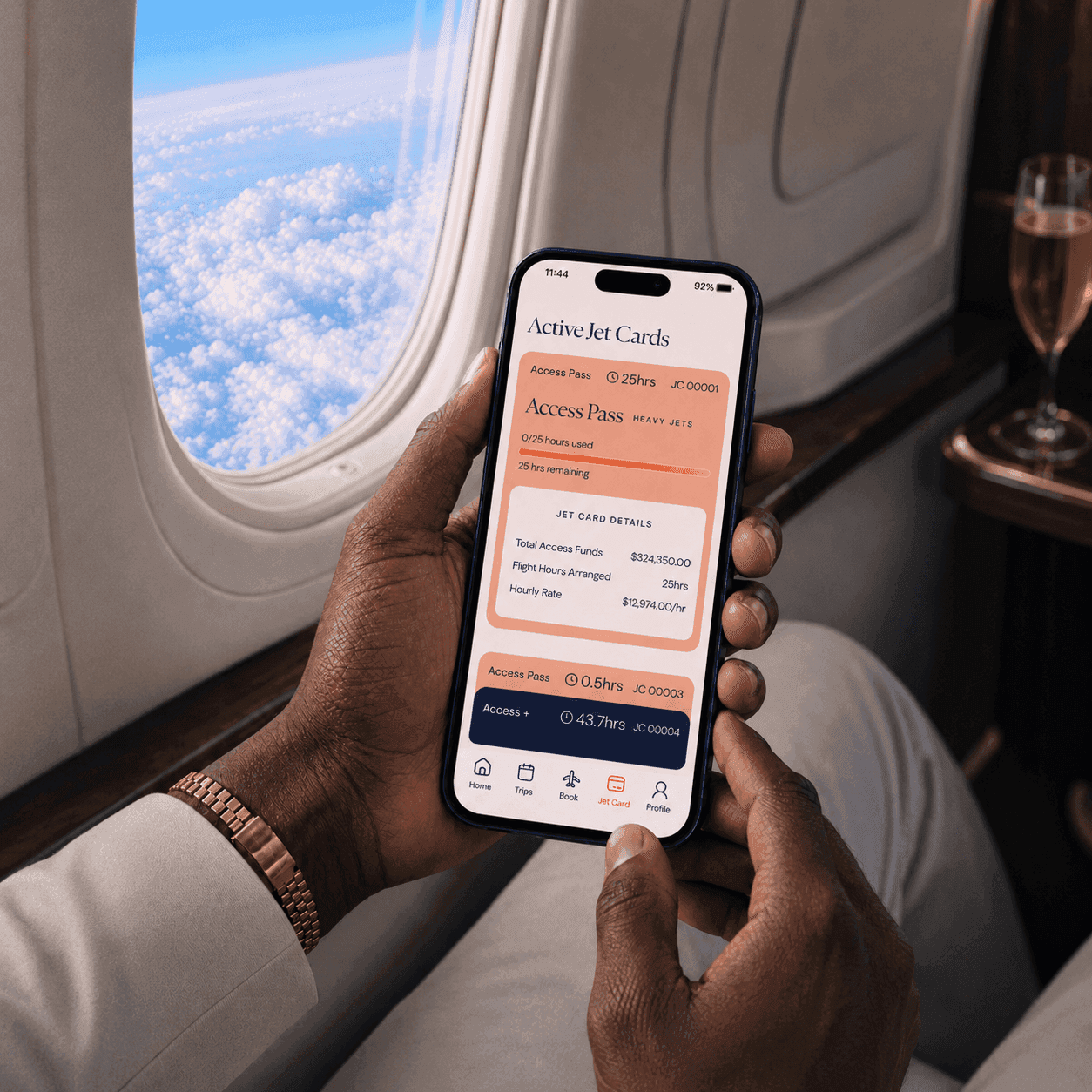 Jet Card management screen in the Jets.com mobile app