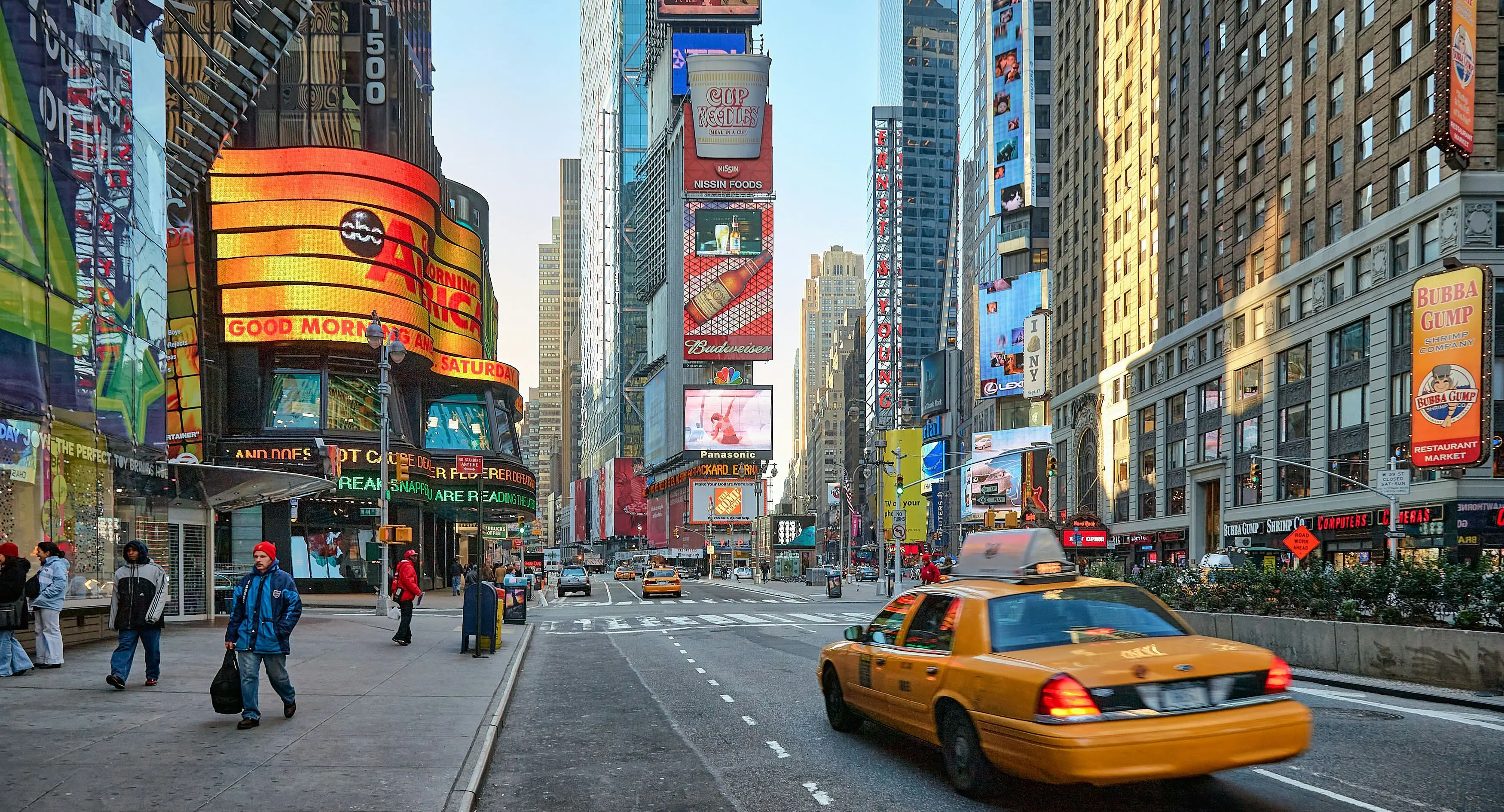 New York City's Times Square and taxi cabs