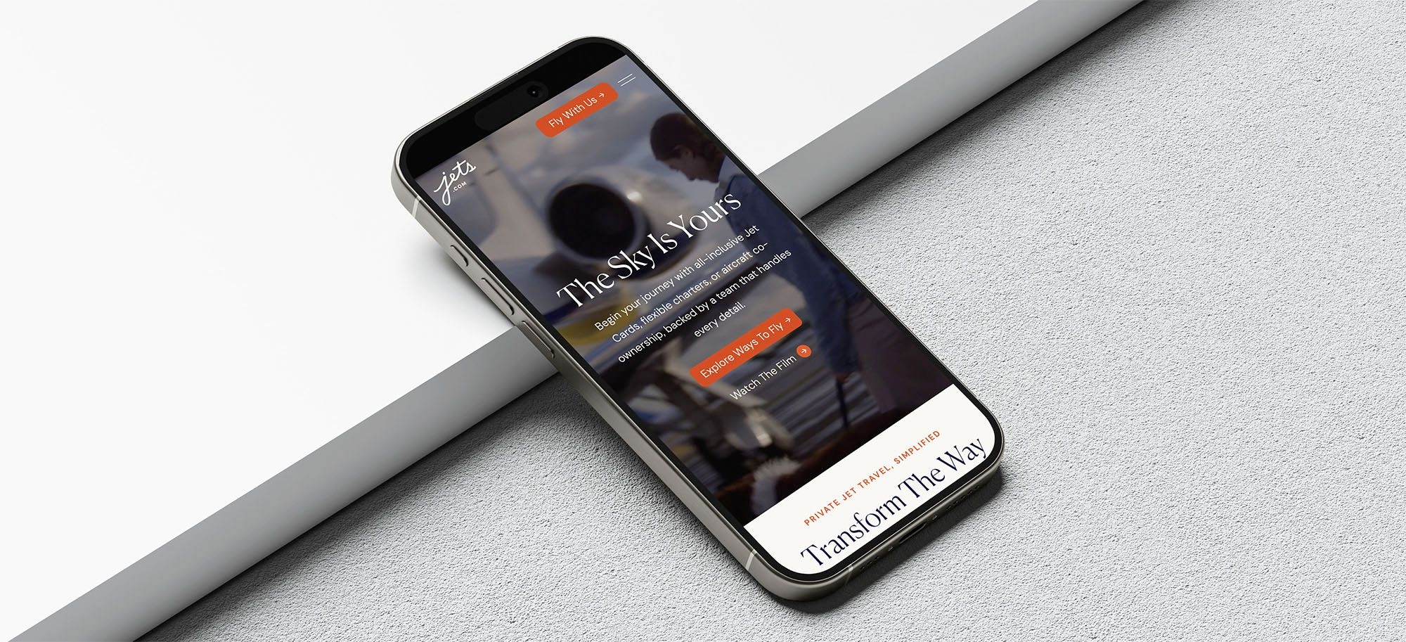 The new Jets.com website on a mobile phone