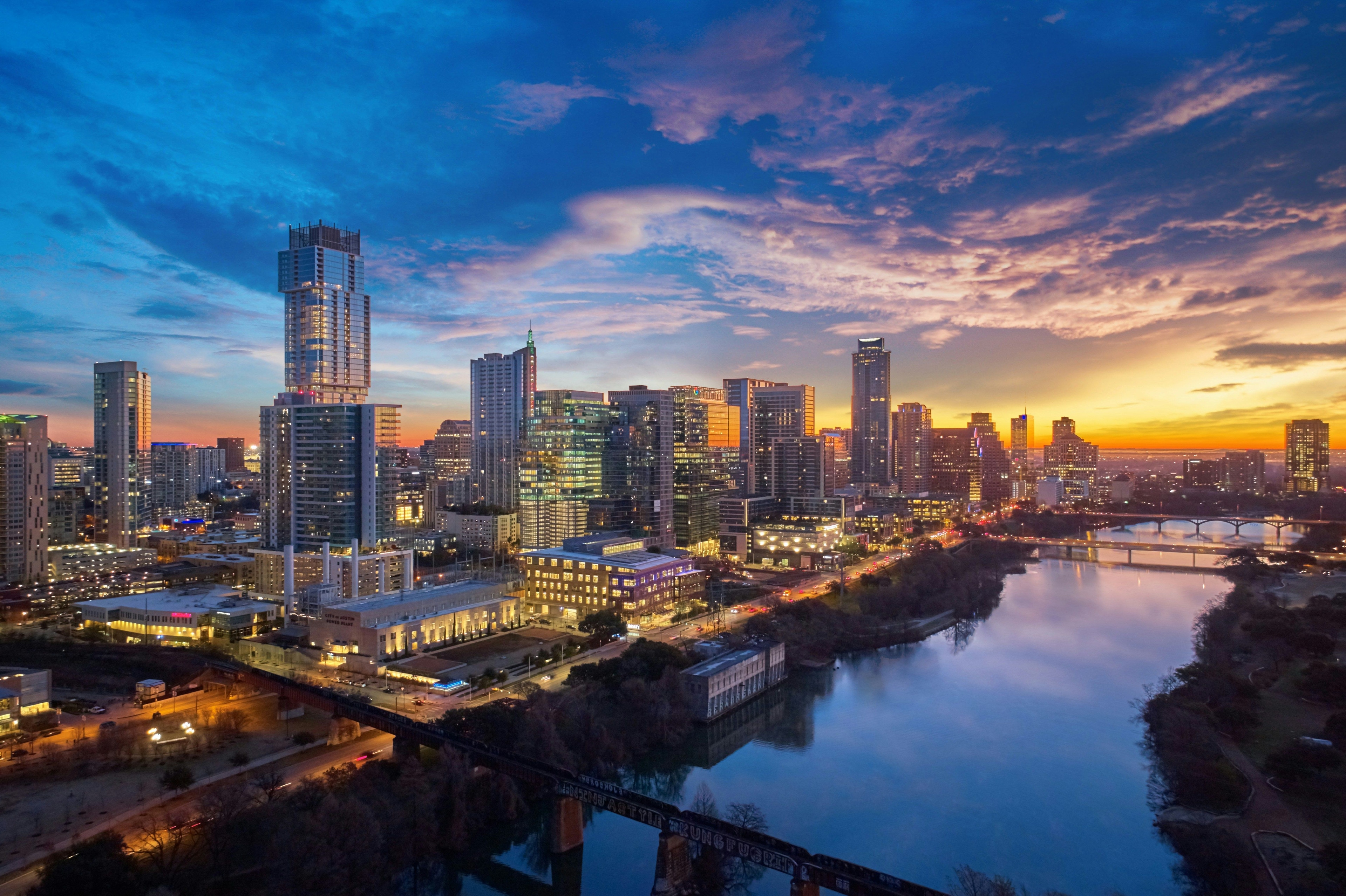 Austin's Downtown Skyline at Dusk